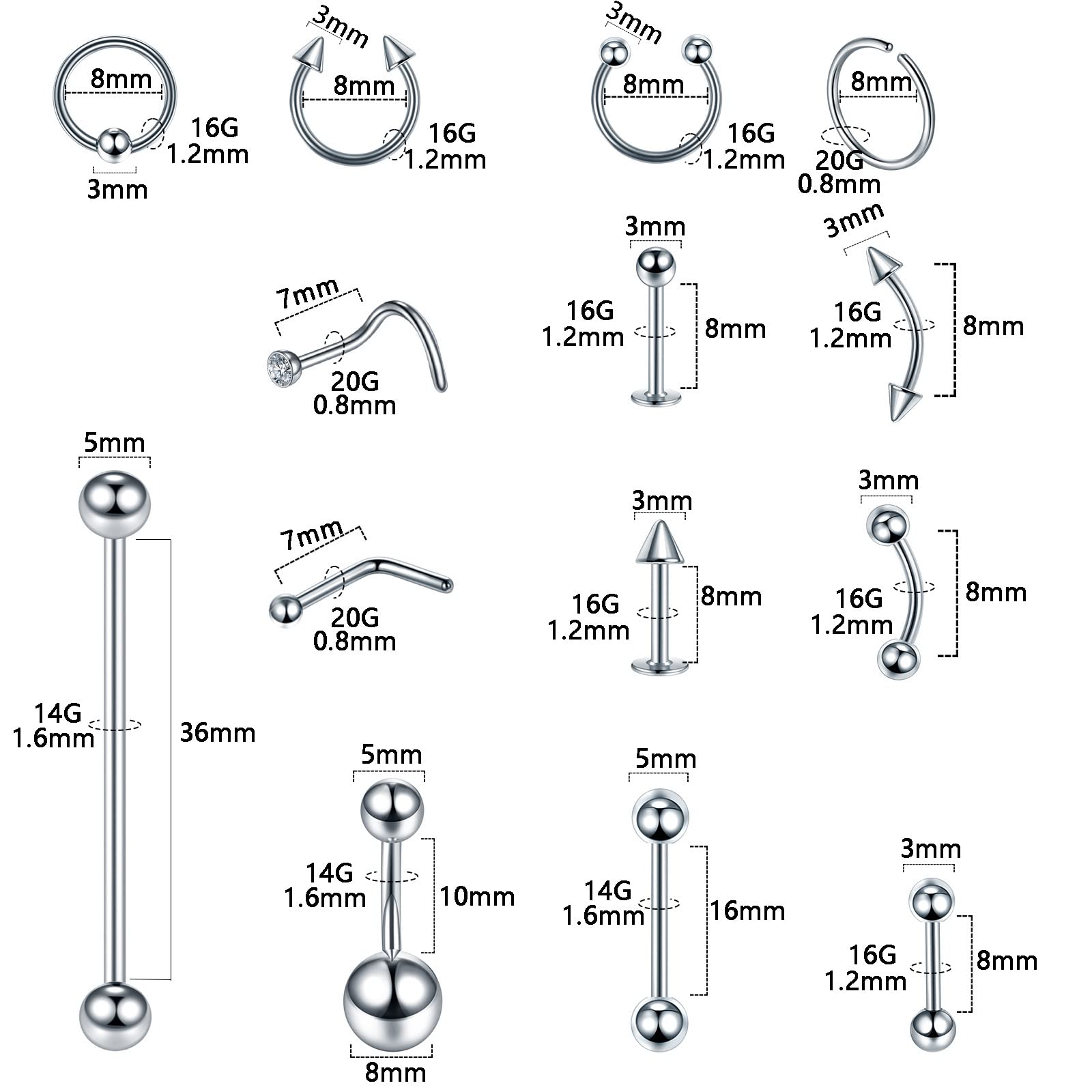 Body Piercing Surgical Steel 1 - Body Jewelry Surgical Steel ulasan dan harga